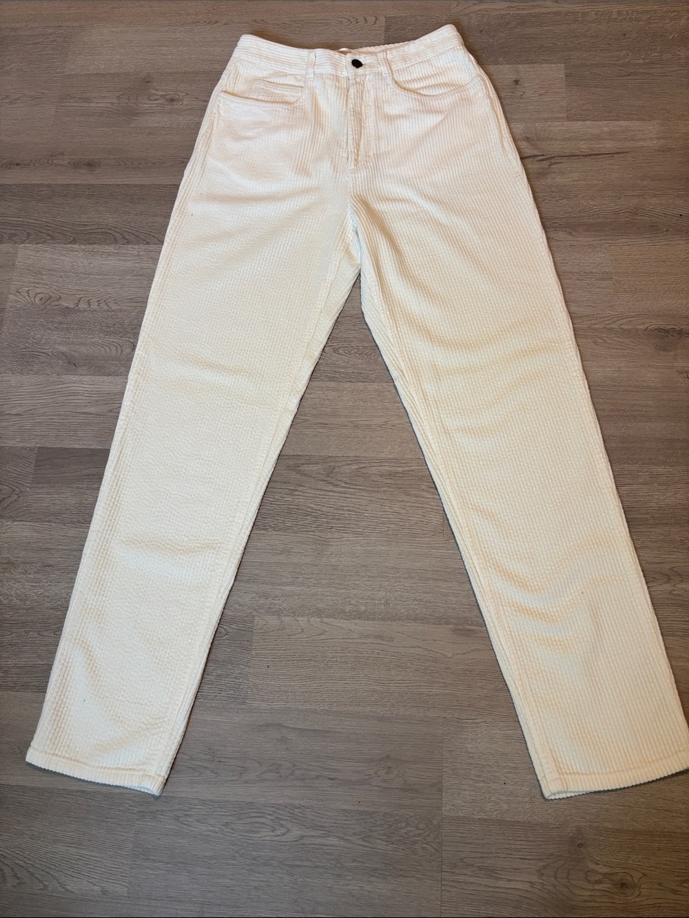 Talbots Off-White/Cream Straight-Leg Corduroy Pants